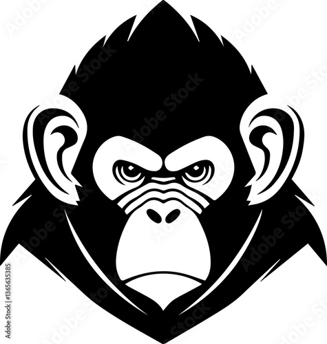 Ape illustration with transparent background.