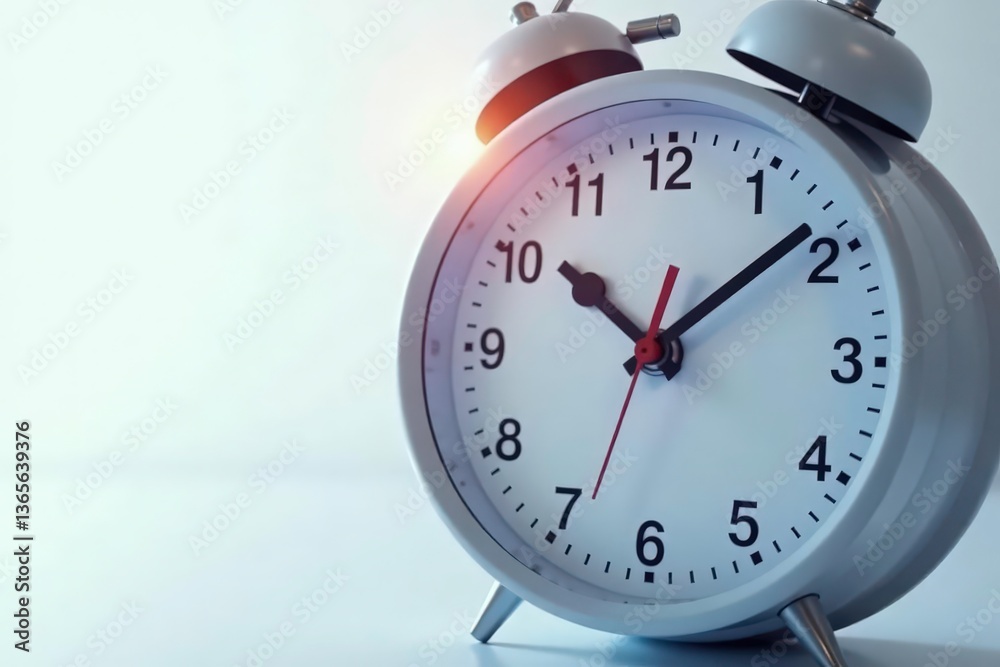 Close up of a clock showing fasting time, white background , diet, metaphor Close up of a clock showing fasting time, white background , diet, metaphor