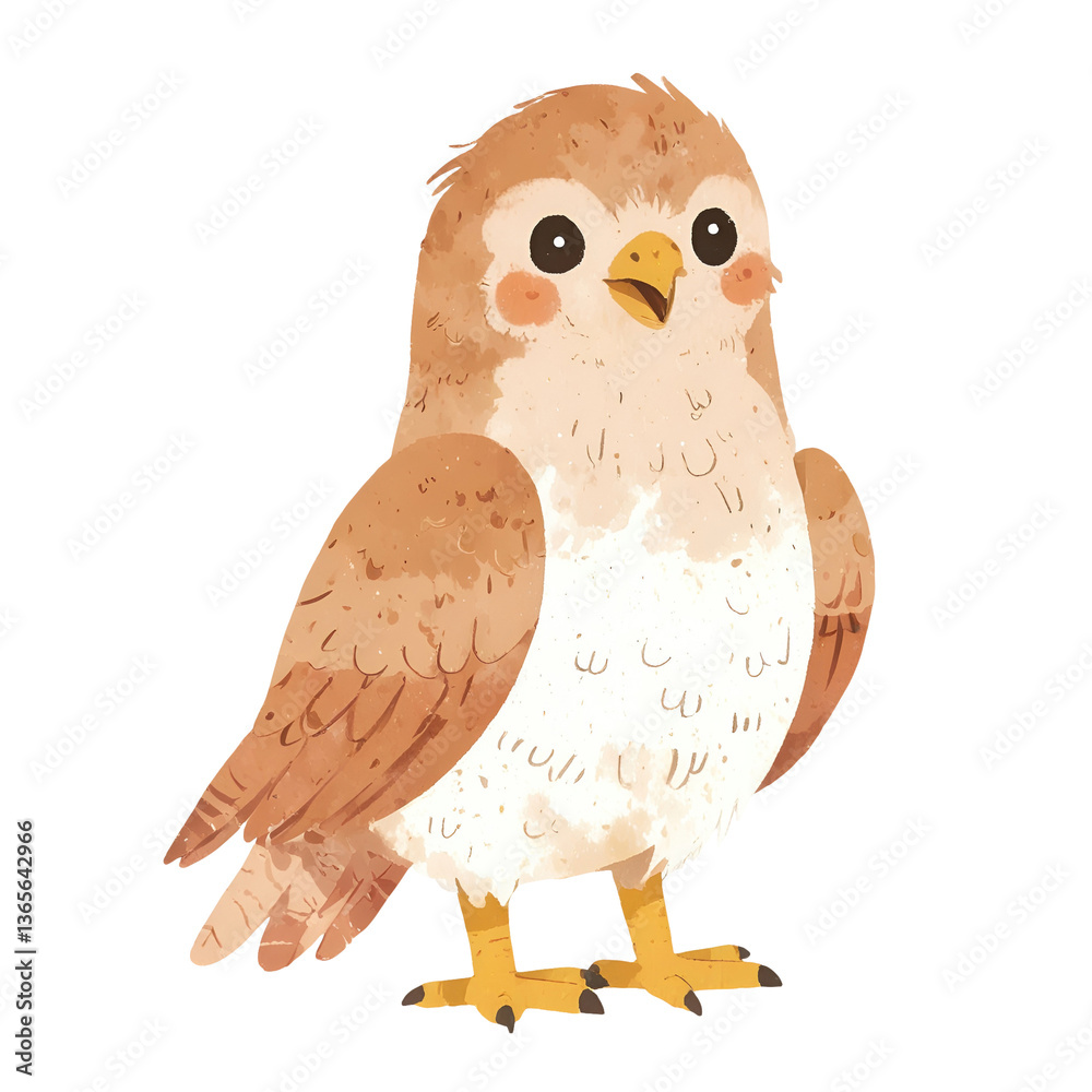 Obraz premium A simple yet charming illustration of a brown bird with a playful expression.