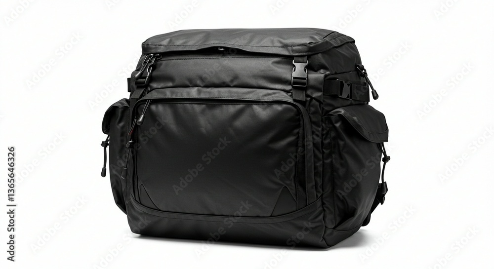Naklejka premium Black mountain carrier bag with clear white background