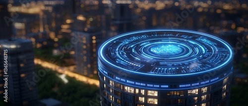 Futuristic Skyscraper at Night