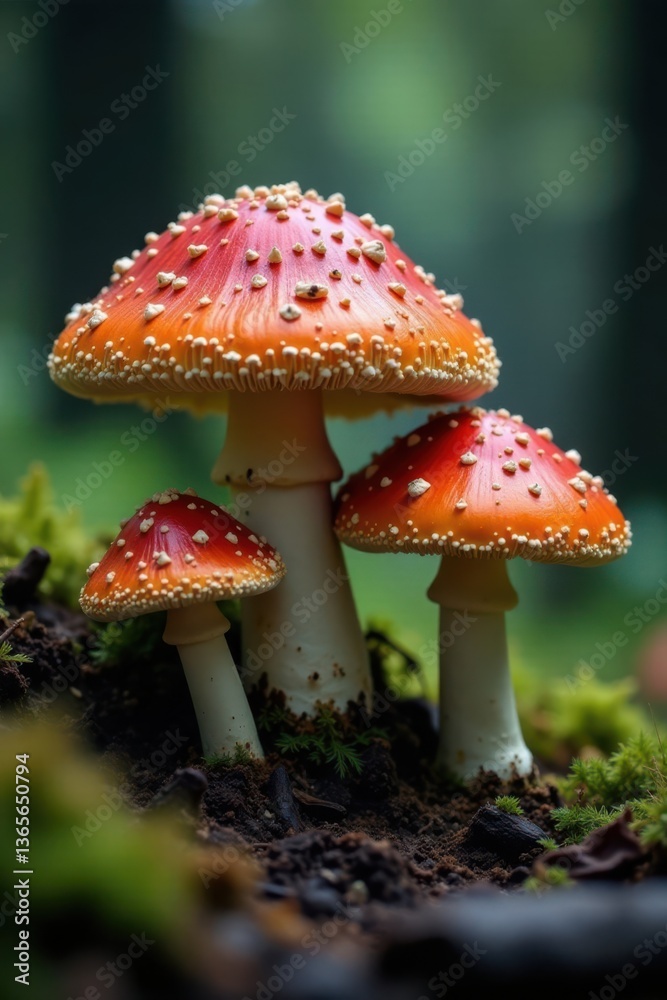 Dark patterned mushrooms in the undergrowth, forest, mushrooms Dark patterned mushrooms in the undergrowth, forest, mushrooms