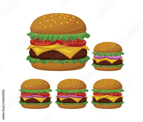 Handmade Cheeseburger Set Art