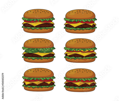 Succulent cheeseburger graphic offering a visually appealing representation of a flavorful American burger