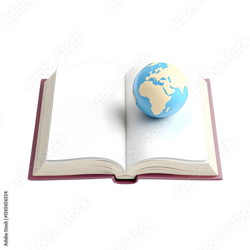 Open Book with Globe.