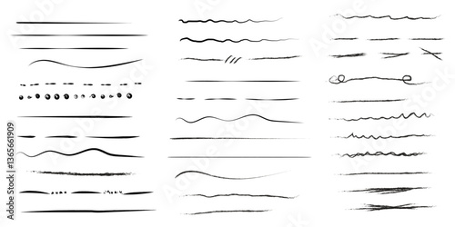 Grunge lines. Hand drawn. Lines for emphasizing, highlighting.	