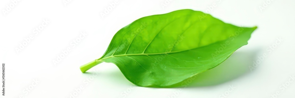 Freshly picked leaf isolated on white background, botanical, organic Freshly picked leaf isolated on white background, botanical, organic