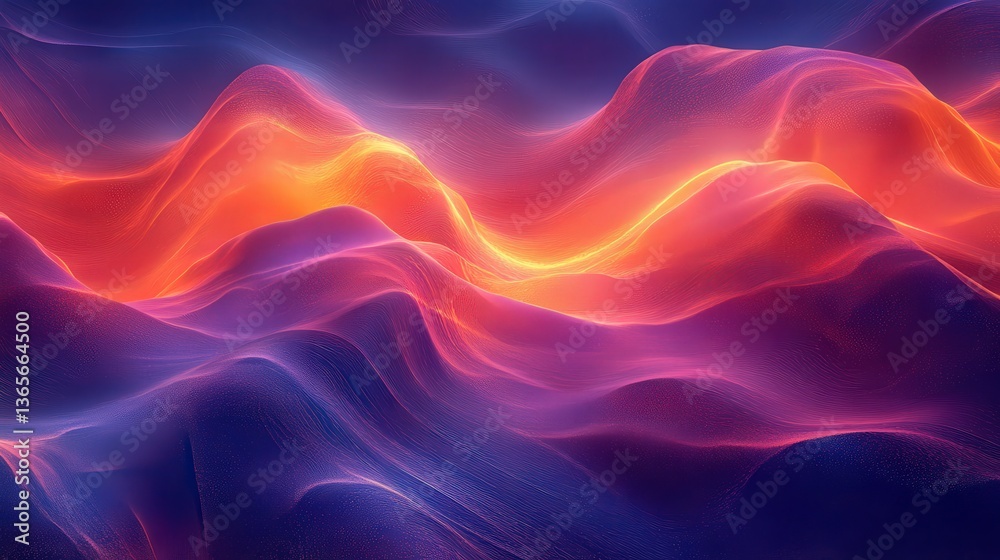Obraz premium Vibrant Abstract Waves of Color in Soft Flowing Motion