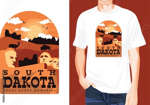 South Dakota t-shirt design unique idea