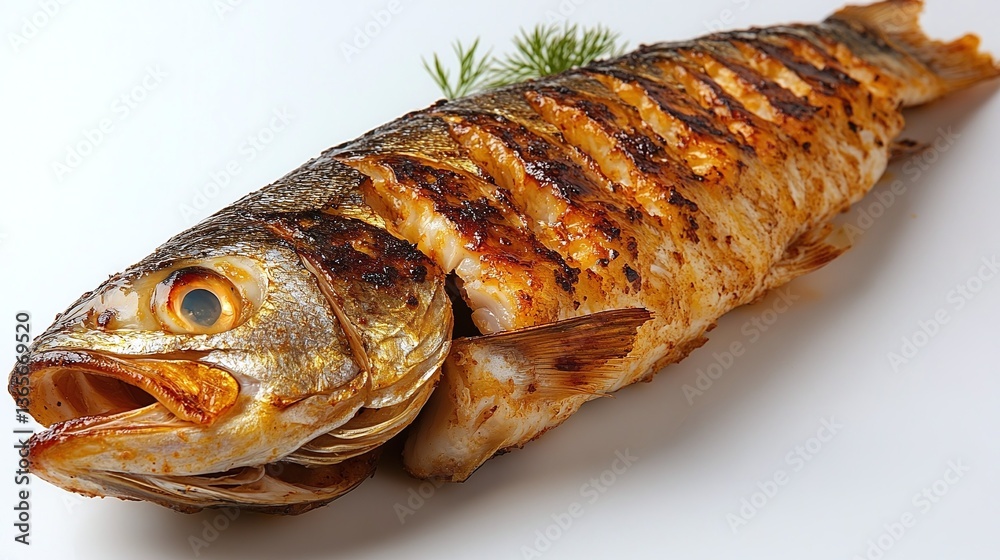 mage of grilled fish, isolated image on white background, isolated on white background mage of grilled fish, isolated image on white background, isolated on white background
