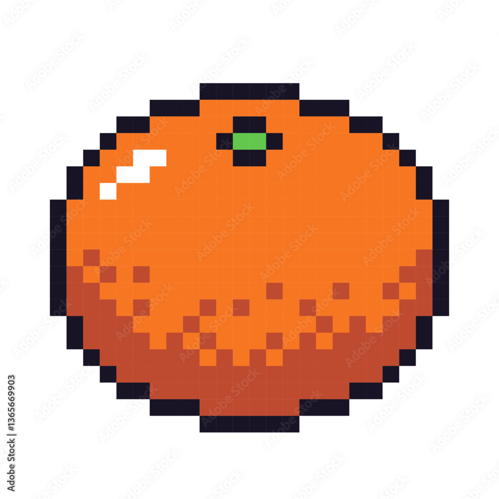 Obraz premium オレンジのピクセルアート