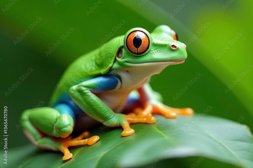 Green tree frog perched on white, vibrant skin, vibrant, reptile, texture Green tree frog perched on white, vibrant skin, vibrant, reptile, texture