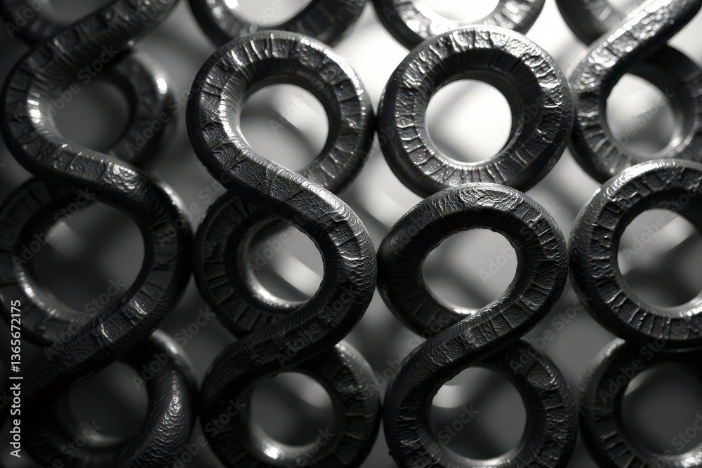 Interlocking circles forming a complex lattice, monochrome, design, grey, art Interlocking circles forming a complex lattice, monochrome, design, grey, art