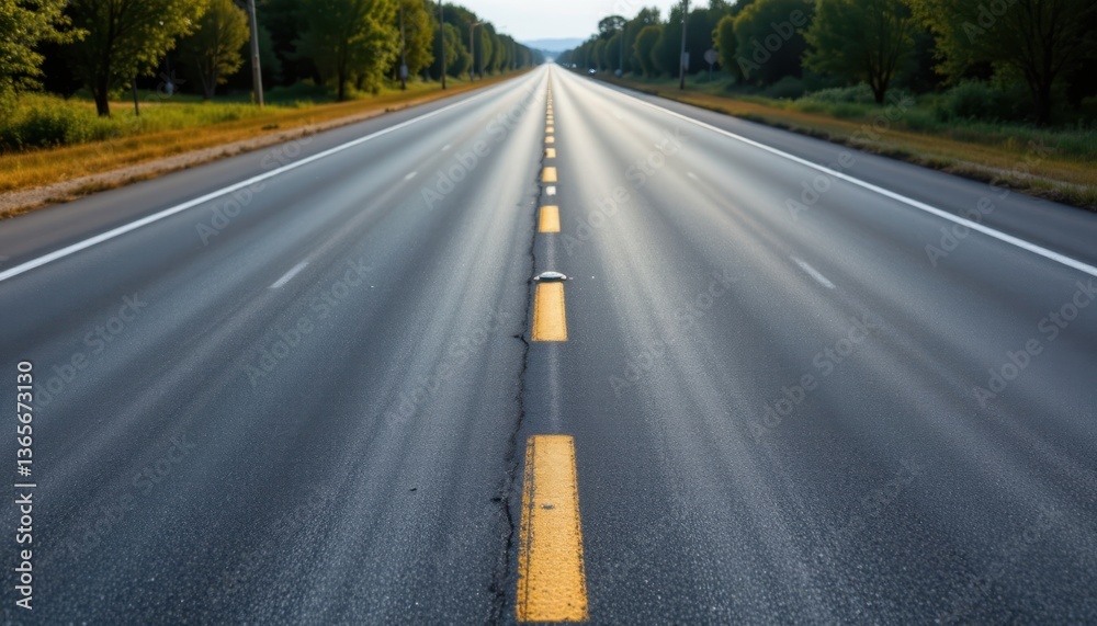 Create a smooth highway texture with visible lane markings and a slightly reflective surface. Create a smooth highway texture with visible lane markings and a slightly reflective surface.