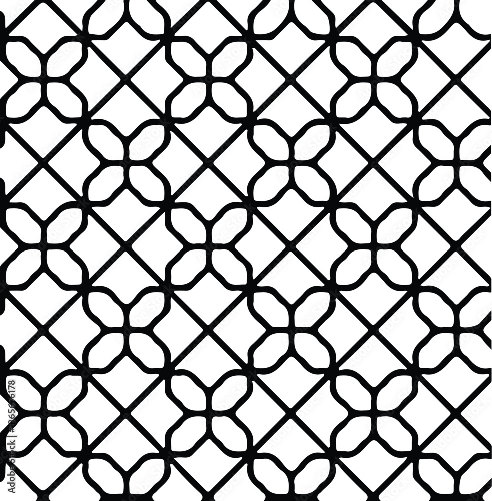 Fototapeta premium Seamless Geometric Floral Pattern Design.