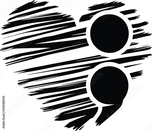 Semicolon Heart Symbol  Mental Health And Suicide Awareness Art.