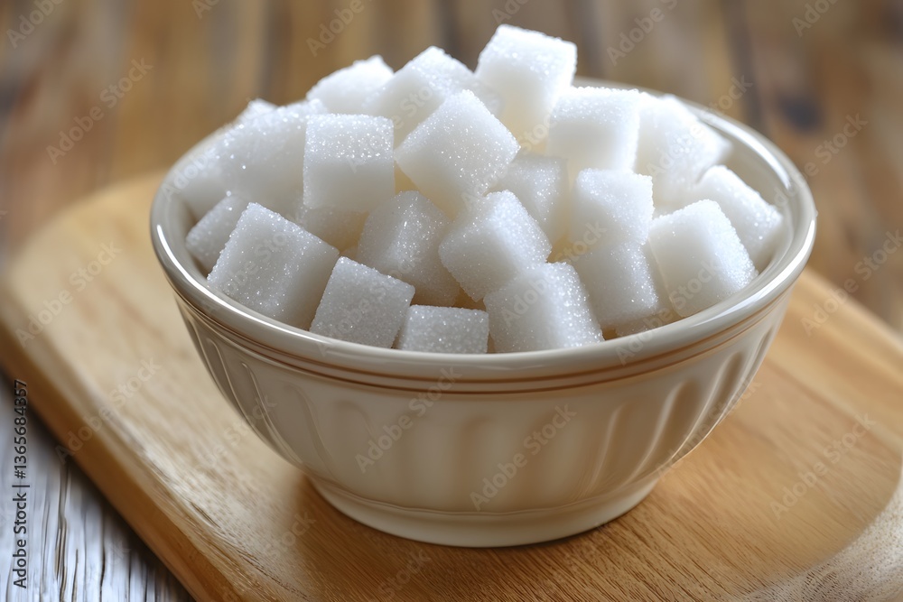 Close-up of Bowl Filled with White Sugar Cubes Close-up of Bowl Filled with White Sugar Cubes