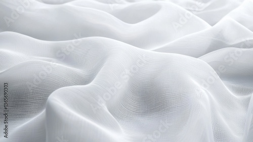 Soft White Fabric Flowing Texture