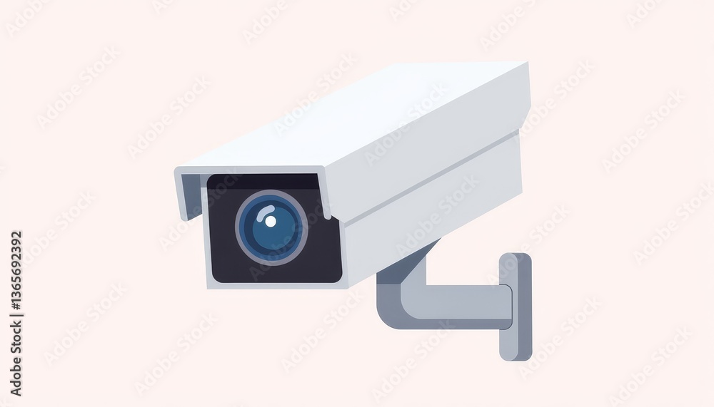 Basic surveillance camera illustration with geometric design, security concept Basic surveillance camera illustration with geometric design, security concept