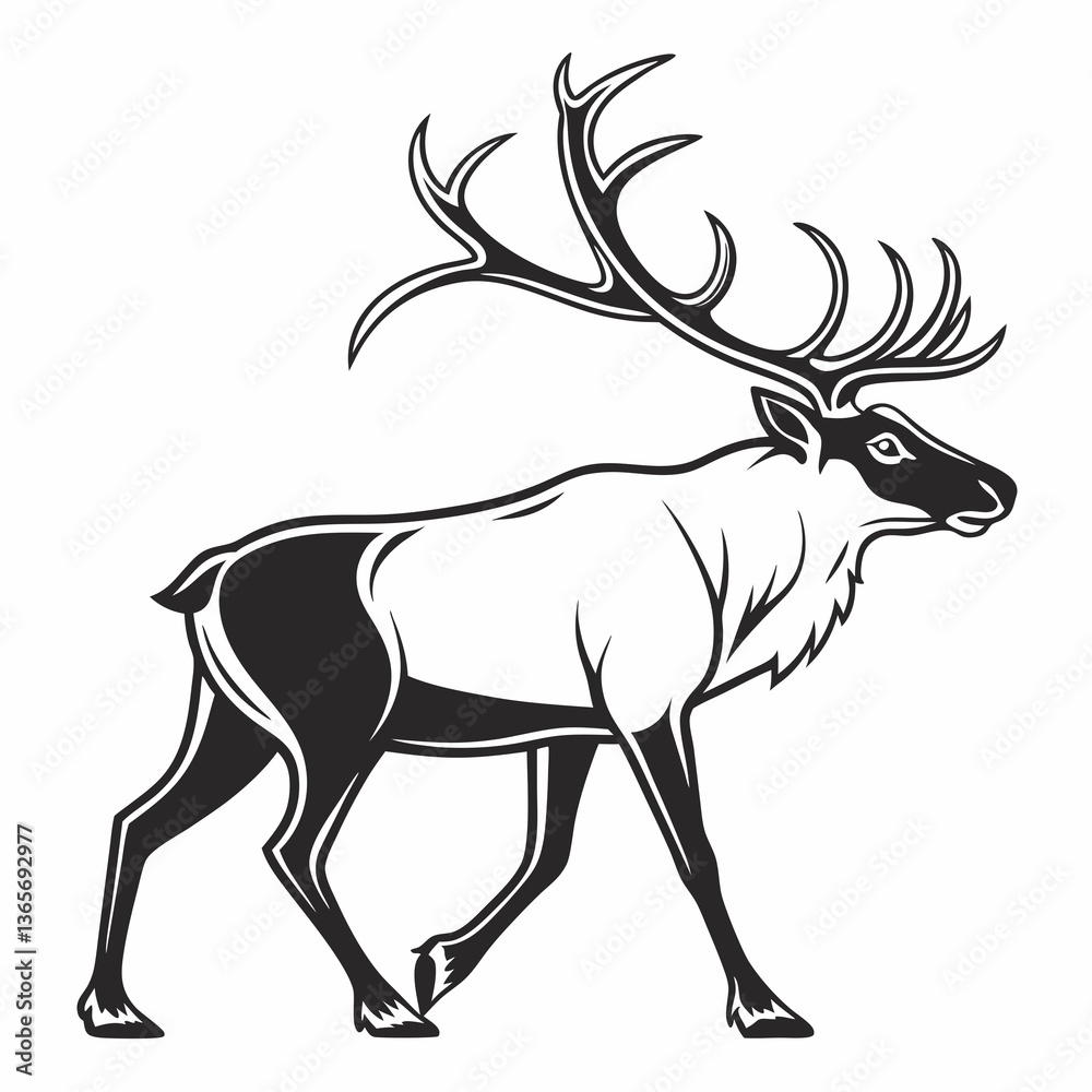 caribou sihouette black vector caribou sihouette black vector