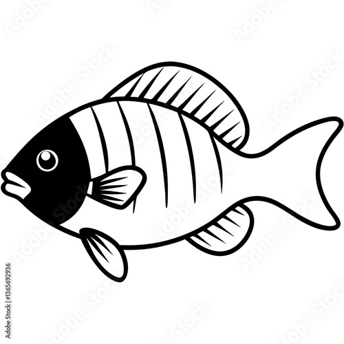 Bluegill Fish Vector Graphic Design - High-Quality Digital Artwork for Print & Web