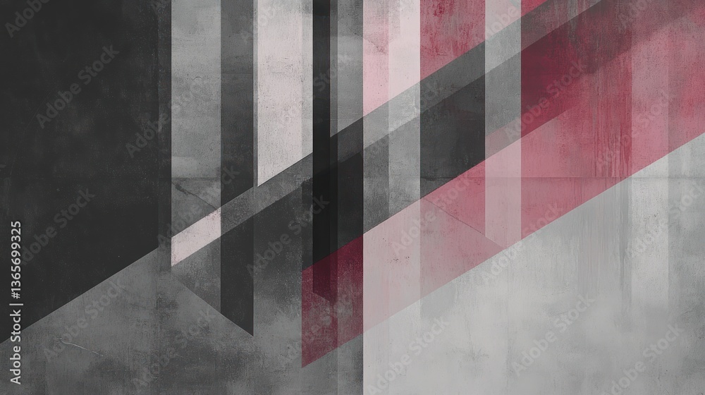 Fototapeta premium Abstract geometric shapes with textured background.