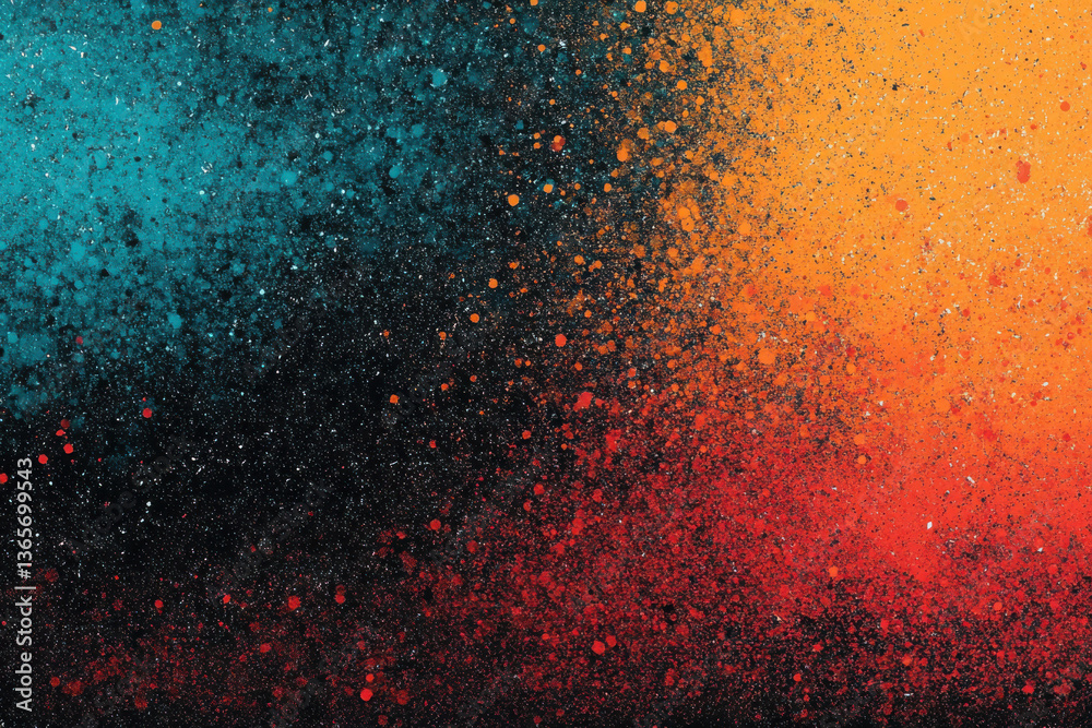 Abstract grainy gradient background teal orange red black noise texture retro banner poster backdrop design Abstract grainy gradient background teal orange red black noise texture retro banner poster backdrop design