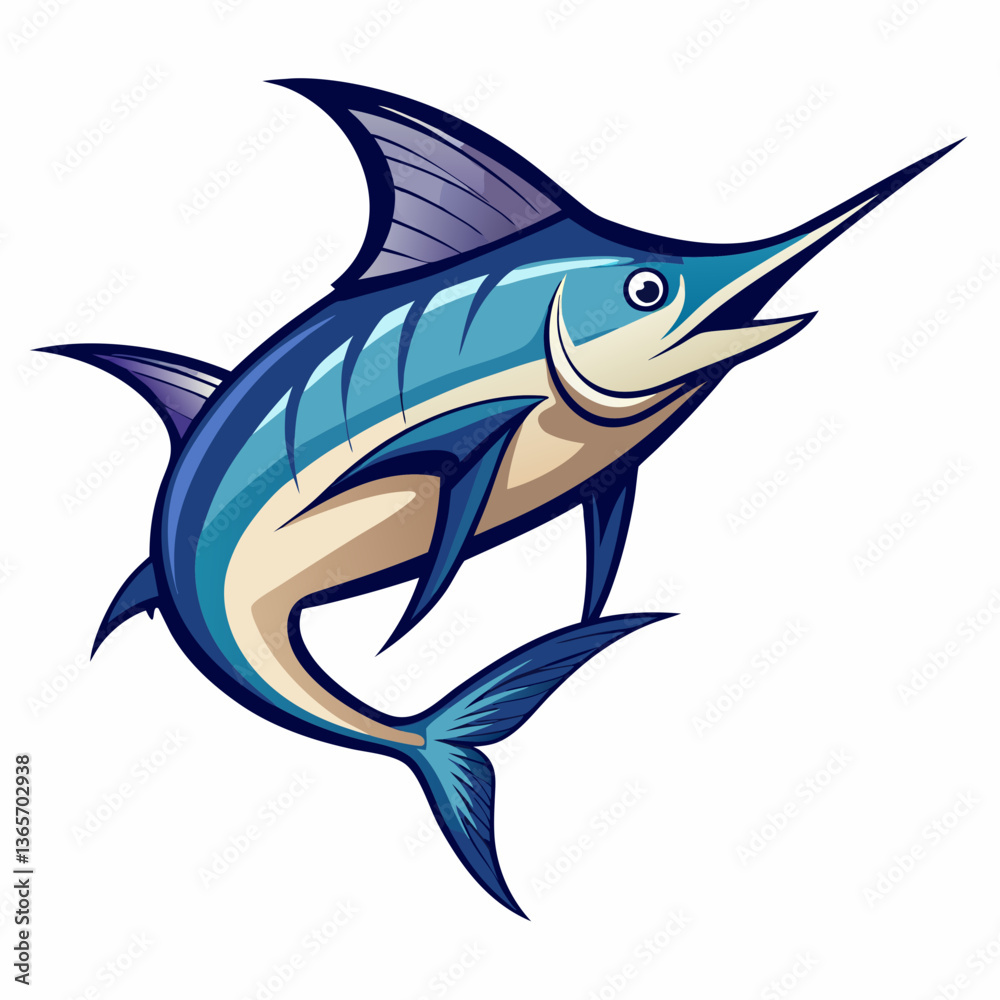 Naklejka premium Swordfish Fish Vector Graphic Design File - High-Quality Digital Artwork for Creative Projects
