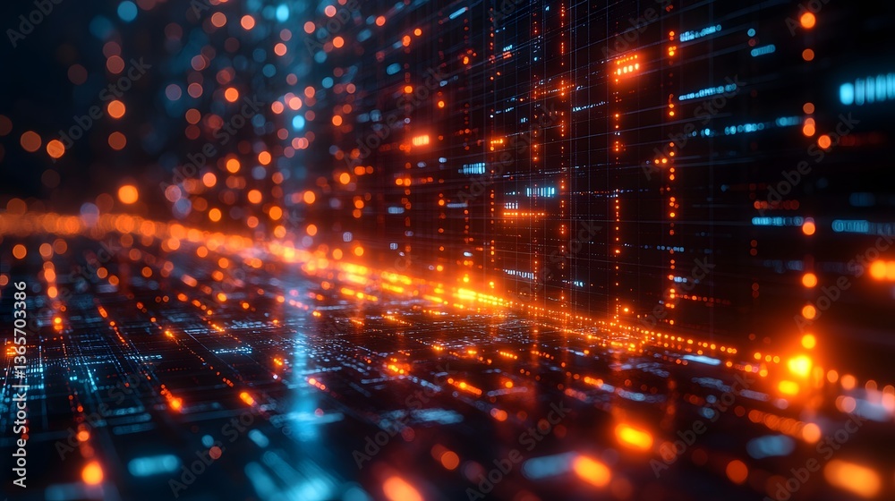 Artificial intelligence network visualizing automation in a professional workspace glowing data flow futuristic elements Artificial intelligence network visualizing automation in a professional workspace glowing data flow futuristic elements