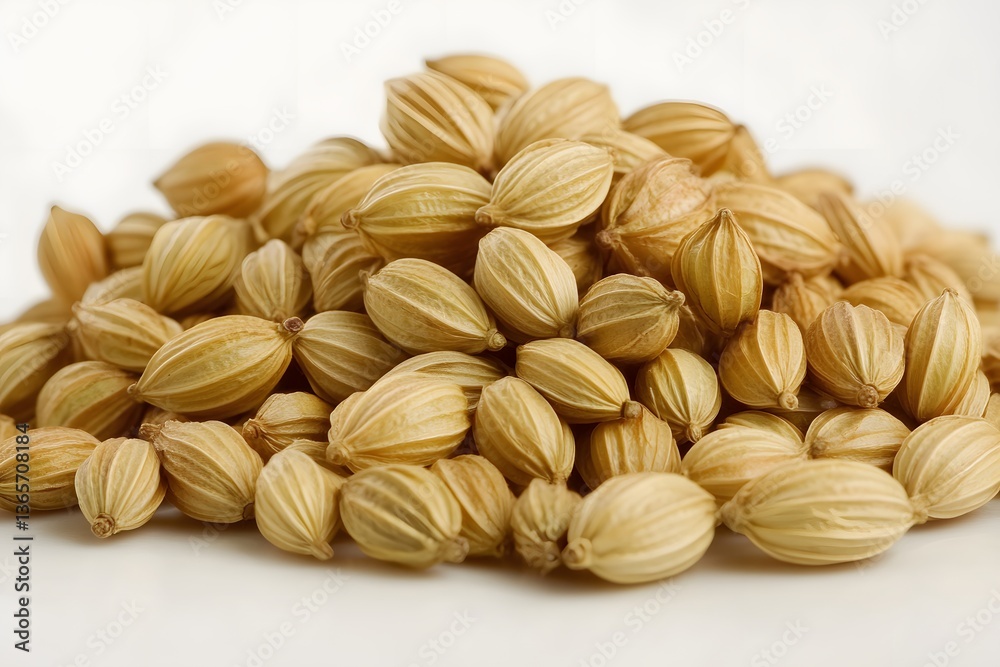 Close Up of Heap of Coriander Seeds, Aromatic Spice, Culinary Herb, Food Photography Close Up of Heap of Coriander Seeds, Aromatic Spice, Culinary Herb, Food Photography