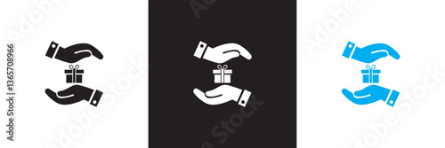 Altruism icon set collection. Vector illustration. isolated on white and black background. EPS 10