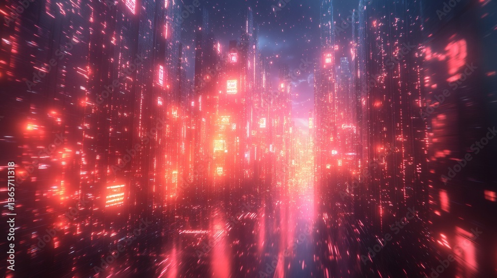 Immersive and Futuristic Digital World with Neon Lights Immersive and Futuristic Digital World with Neon Lights