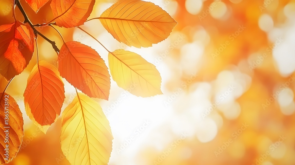 Autumn Leaves Sunlight Bokeh Background Image Autumn Leaves Sunlight Bokeh Background Image