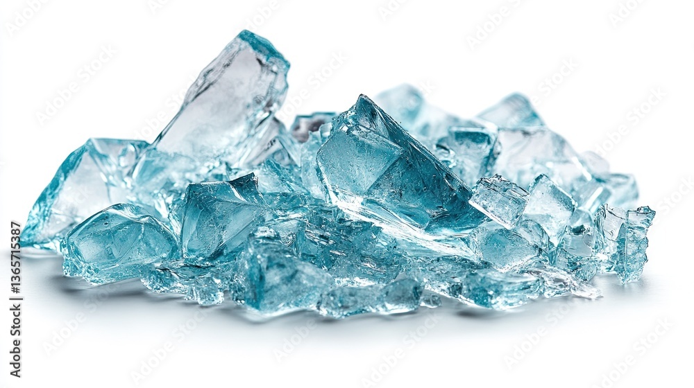Broken glass shards, isolated, cut out - Broken glass shards, isolated, cut out -