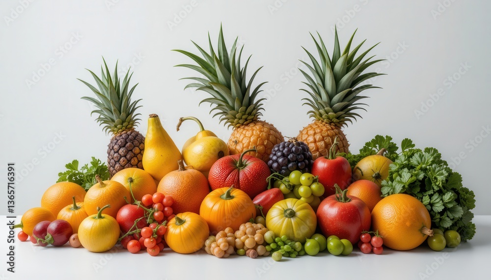Vibrant fruit display studio photography minimalist front view freshness Vibrant fruit display studio photography minimalist front view freshness