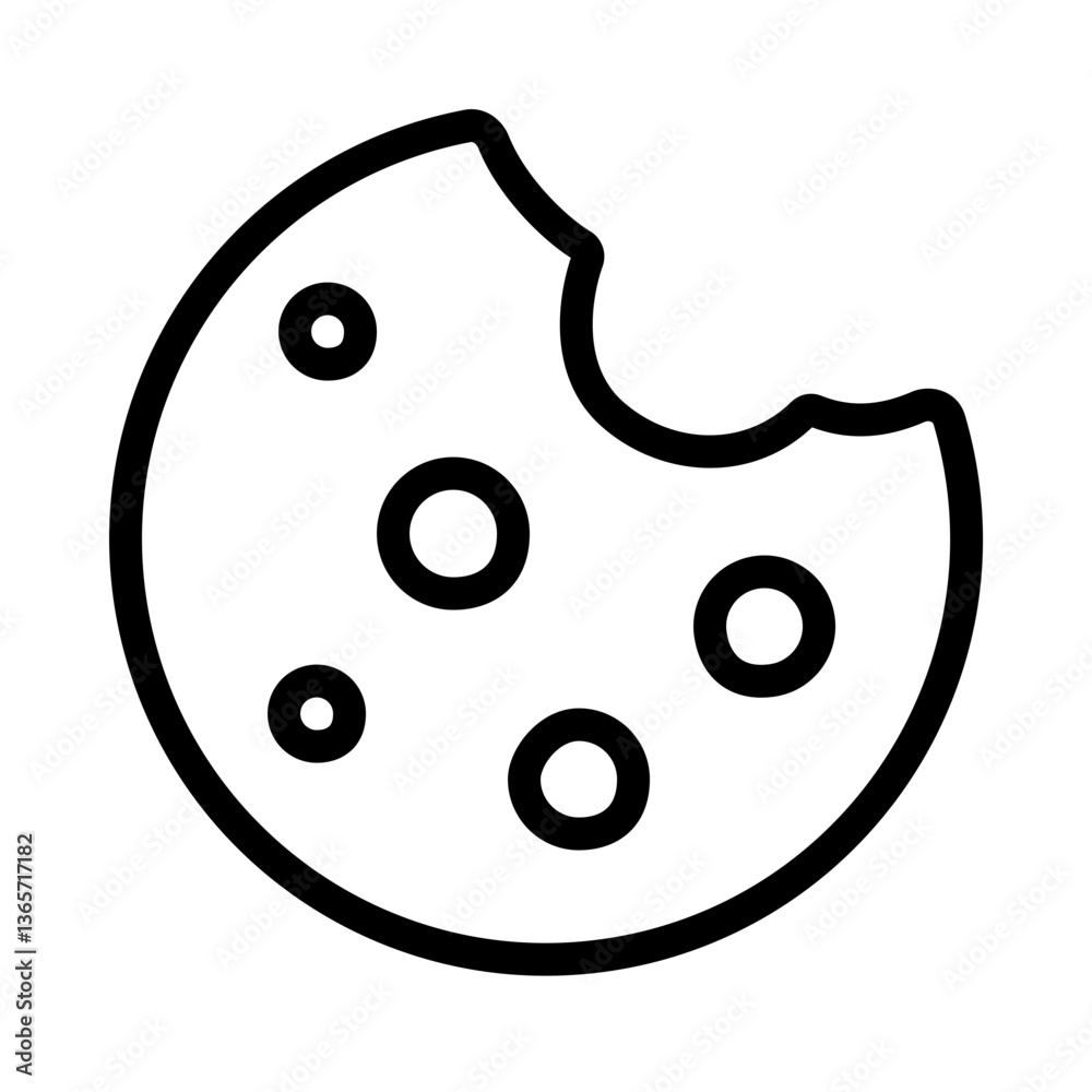 Fototapeta premium Cookie icon illustration. Food and snack vector illustrations.
