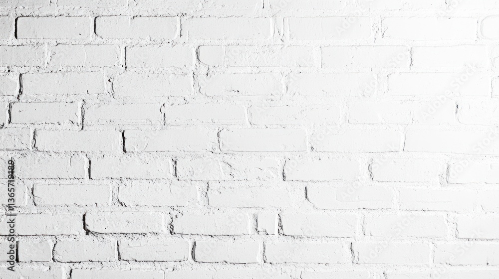 A white brick wall with visible texture and varied shading A white brick wall with visible texture and varied shading