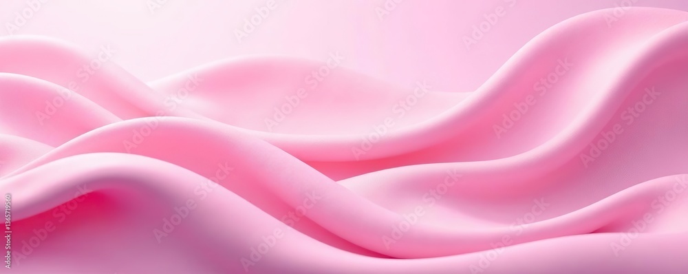 Fototapeta premium Soft pink abstract background with fluid wave-like texture, delicate folds and curves, texture, background