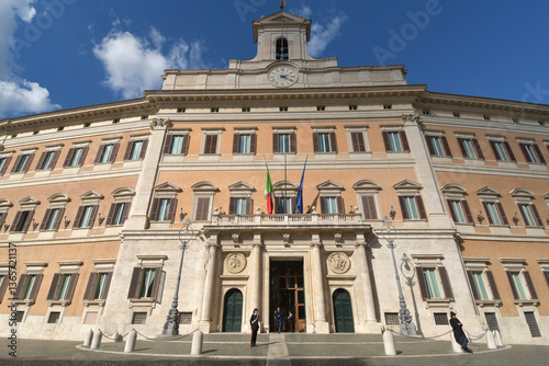 Palazzo Montecitorio is in Piazza del Parlamento near Piazza di Monte Citorio. It houses the Chamber of Deputies of the Italian Republic and the Italian Parliament


