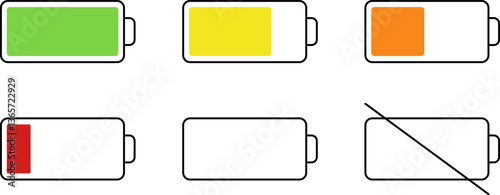 Battery life icon set, battery charge indicator. Battery charge level indicator. Charge battery Icon Set. Battery Charging And Power Level Symbol Collection. Isolated Vector Illustration