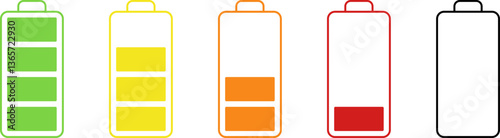 Battery life icon set, battery charge indicator. Battery charge level indicator. Charge battery Icon Set. Battery Charging And Power Level Symbol Collection. Isolated Vector Illustration