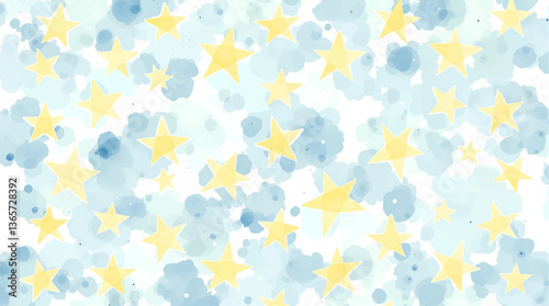 Watercolor stars illustration set 