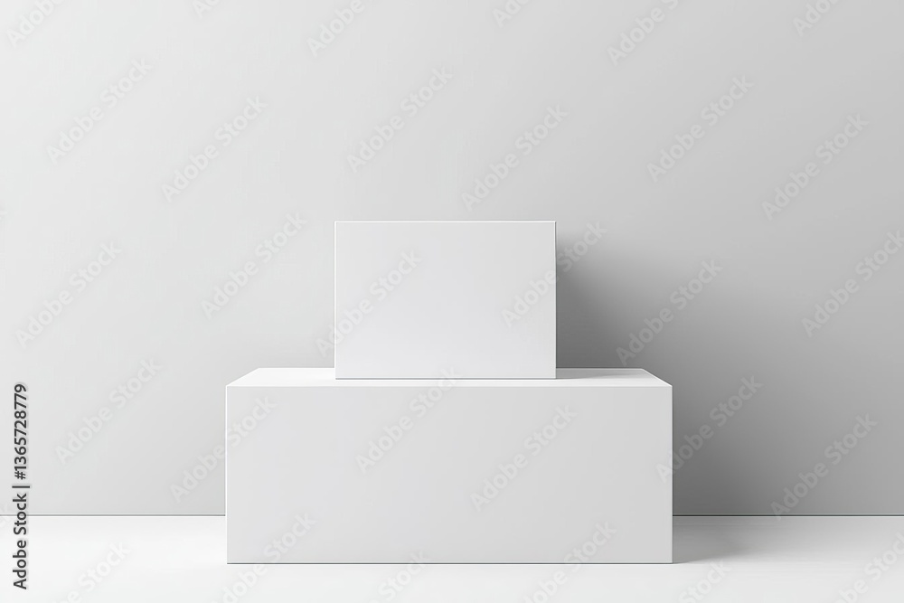 Minimalistic white blocks on a clean surface, perfect for product display. Minimalistic white blocks on a clean surface, perfect for product display.
