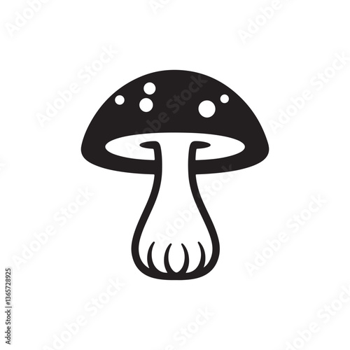 Black Mushroom Silhouette Vector Design