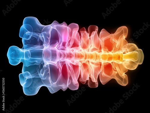 Luminous Spine Anatomy Vibrant Abstract Medical Illustration
