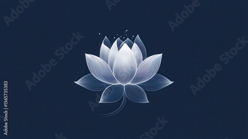 A minimalist lotus flower design representing purity and calmness,