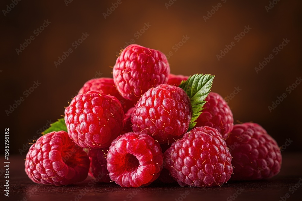 A Vibrant Pile Of Fresh Red Raspberries Displayed Beautifully Together A Vibrant Pile Of Fresh Red Raspberries Displayed Beautifully Together