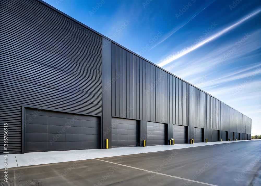 Obraz premium la pared exterior de una nave de pol gono industria 