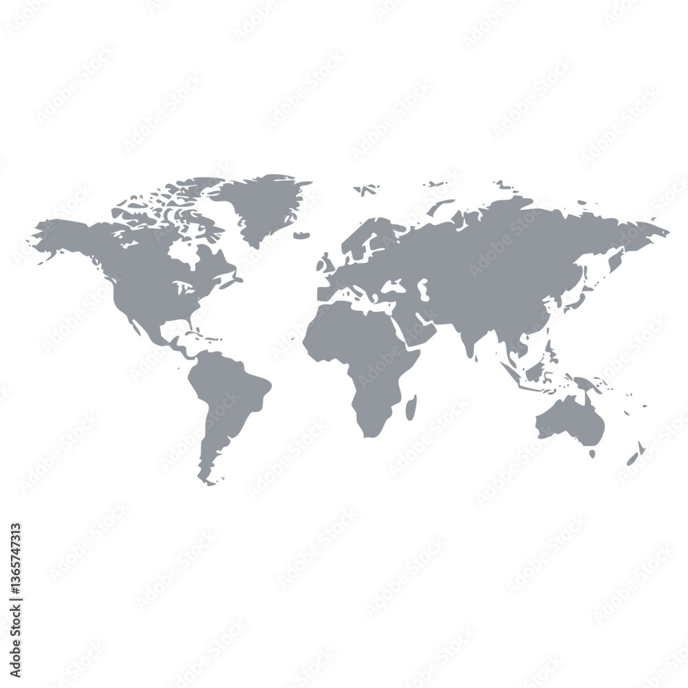 gray world map isolated transparent background vector icon design