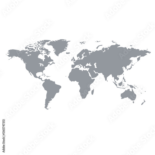Obraz na płótnie gray world map isolated transparent background vector icon design w salonie